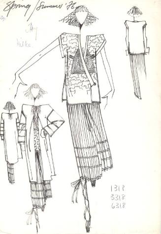 Drawing of Top and Skirt for Spring/Summer 1976 Collection