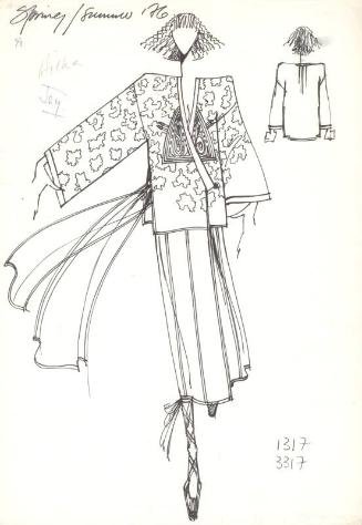 Drawing of Top and Skirt for Spring/Summer 1976 Collection