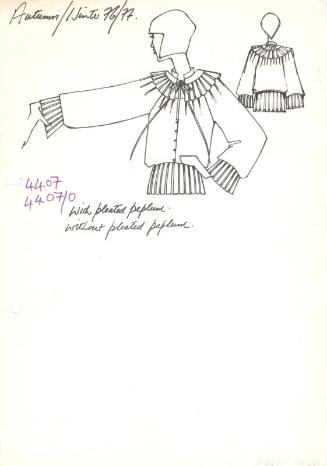 Drawing of Blouse with Peplum Collar for Autumn/Winter 1976-1977 Collection