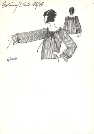 Drawing of Pleated Blouse for Autumn/Winter 1976-1977 Collection