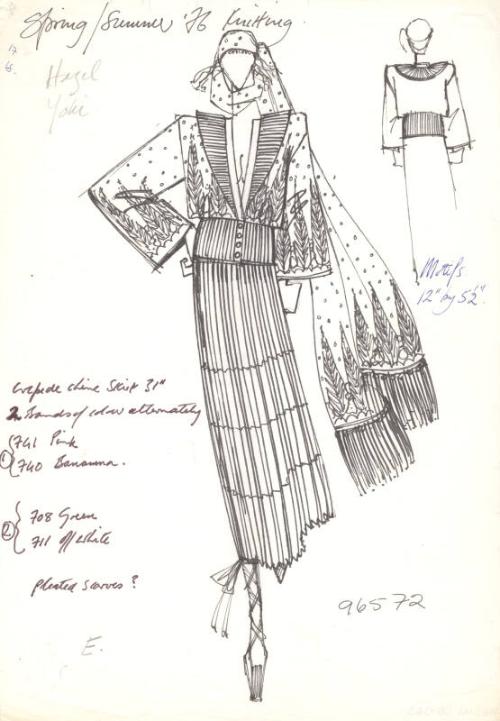 Drawing of Jacket and Skirt for Spring/Summer 1976 Knitting Collection