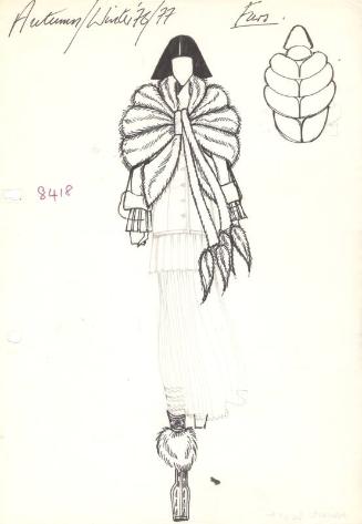 Drawing of Fur Wrap for Autumn/Winter 1976-1977 Fur Collection