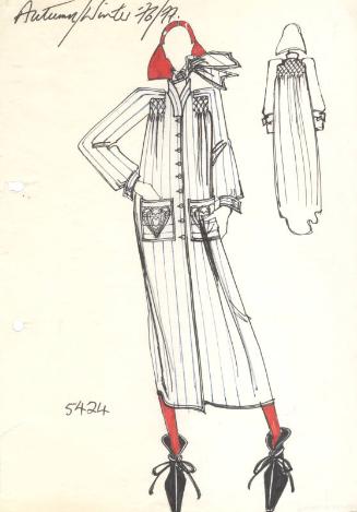 Drawing of Dress for the Autumn/Winter 1976 Collection