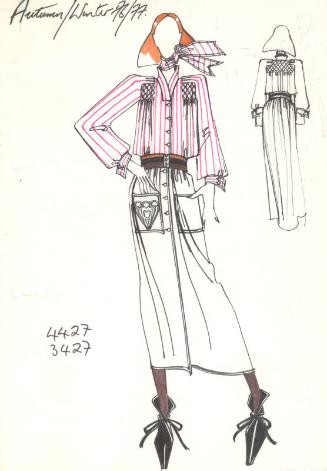 Drawing of Top and Skirt for the Autumn/Winter 1976 Collection