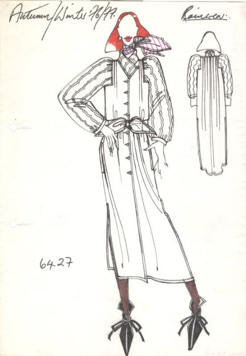 Drawing of Coat for the Autumn/Winter 1976 Collection