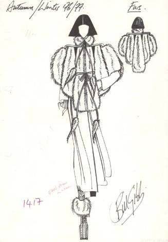 Drawing of Fur Jacket for the Autumn/Winter 1976 Fur Collection