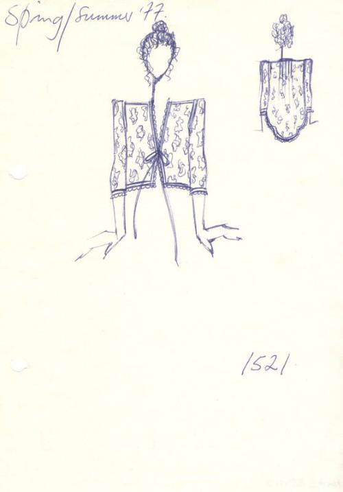 Drawing of Lace Jacket for Spring/Summer 1977 Collection