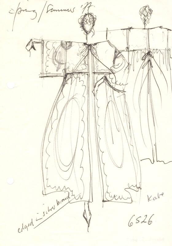 Drawing of Braided Coat for Spring/Summer 1977 Collection