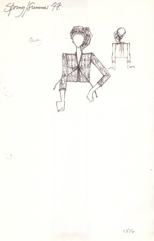 Drawing of Lace Jacket for Spring/Summer 1977 Collection