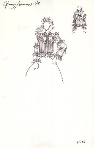 Drawing of Ruffled Jacket for Spring/Summer 1977 Collection