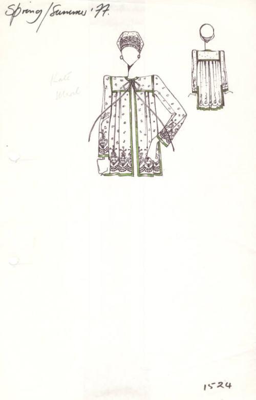 Drawing of Green Edge Lace Jacket for Spring/Summer 1977 Collection