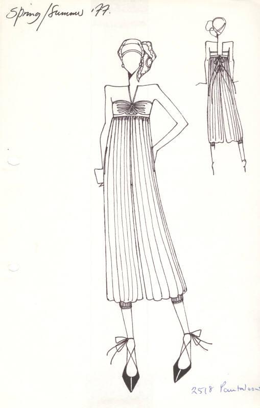 Drawing of Pantaloon Suit for Spring/Summer 1977 Collection – Works ...