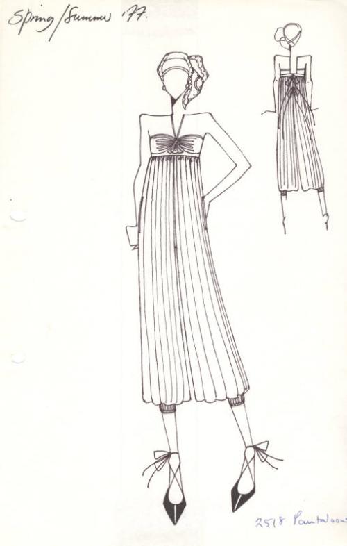 Drawing of Pantaloon Suit for Spring/Summer 1977 Collection