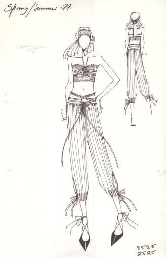 Drawing of Halter Top and Trousers for Spring/Summer 1977 Collection