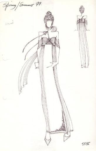 Drawing of Dress for Spring/Summer 1977 Collection