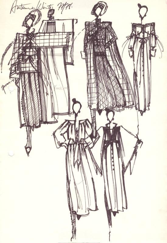 Multidrawing of Skirts and Tops for Autumn/Winter 1977/78 Collection