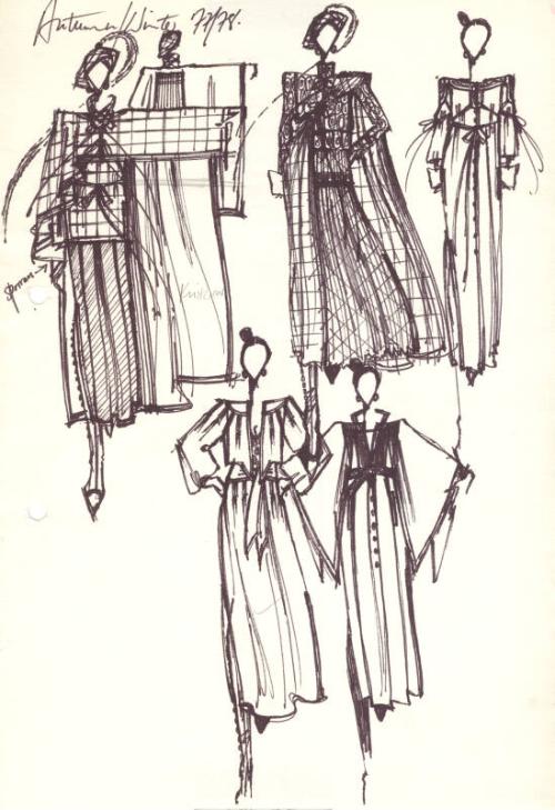 Multidrawing of Skirts and Tops for Autumn/Winter 1977/78 Collection