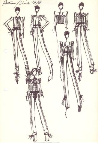 Multidrawing of Tops and Trousers for Autumn/Winter 1977/78 Collection