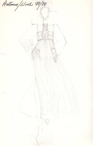 Drawing of Dress for Autumn/Winter 1977/78 Collection