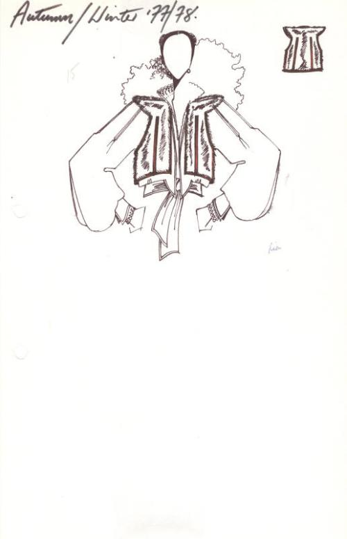 Drawing of Blouse and Gilet for Autumn/Winter 1977/78 Collection