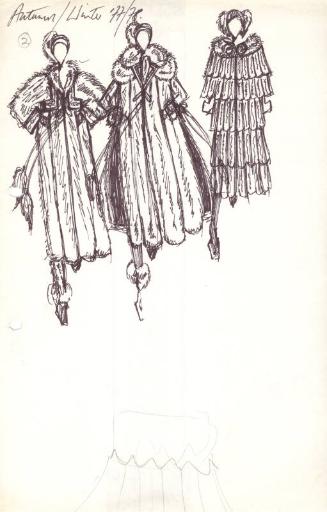 Multidrawing of Coats for Autumn/Winter 1977/78 Fur Collection