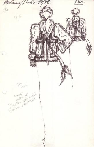 Multidrawing of Coat for Autumn/Winter 1977/78 Fur Collection