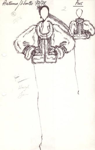 Multidrawing of Coat for Autumn/Winter 1977/78 Fur Collection