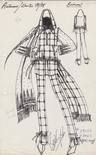 Drawing of Hooded Top and Trousers for  Autumn/Winter 1977/78 Knitwear Collection