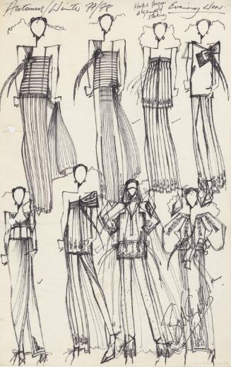 Multidrawing of Dresses for Autumn/Winter 1977/78 Collection