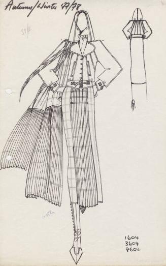 Drawing of Jacket, Skirt and Scarf for Autumn/Winter 1977/78 Collection