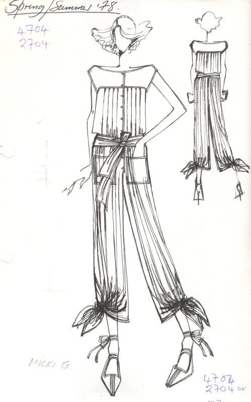 Drawing of Blouse and Trousers for Spring/Summer 1978 Collection