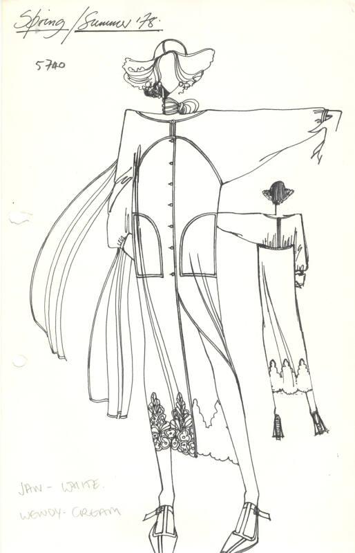 Drawing of Button-Front Dress for Spring/Summer 1978 Collection