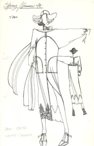 Drawing of Button-Front Dress for Spring/Summer 1978 Collection