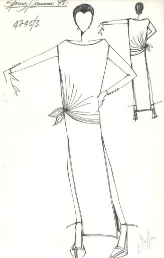 Drawing of Blouse with Side Tie for Spring/Summer 1978 Collection