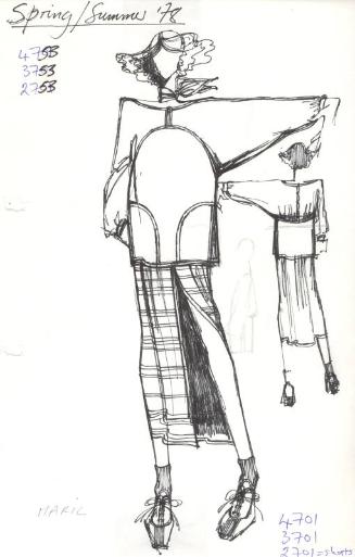 Drawing of Blouse, Skirt and Shorts for Spring/Summer 1978 Collection