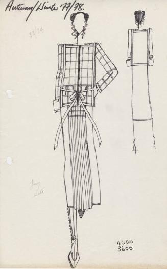 Drawing of Jacket and Skirt for  Autumn/Winter 1977/78 Collection