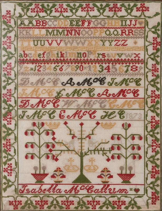 Framed Sampler sewn by Isabella McCallum