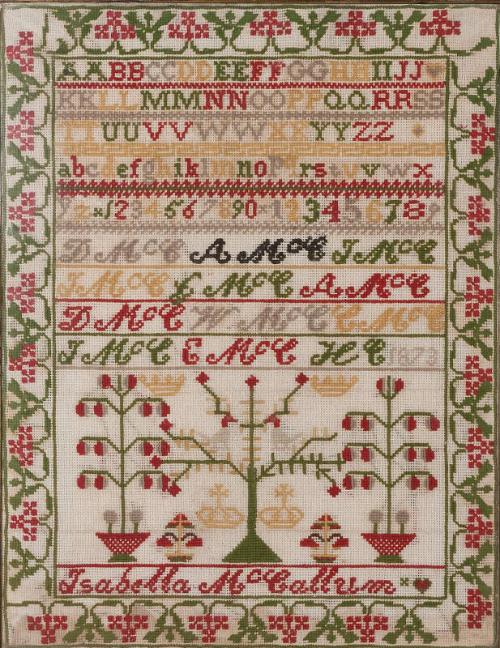 Framed Sampler sewn by Isabella McCallum