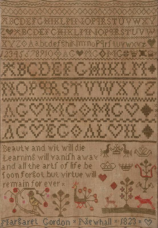 Framed Sampler sewn by Margaret Gordon