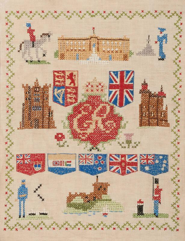 Commemorative Sampler(Edward VIII) sewn by Miss Jean Ferrans