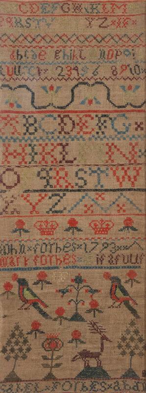 Framed Sampler sewn by Isobel Forbes