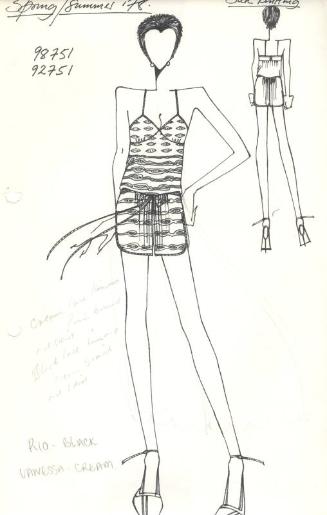 Drawing of Camisole and Shorts for Spring/Summer 1978 Knitting Collection