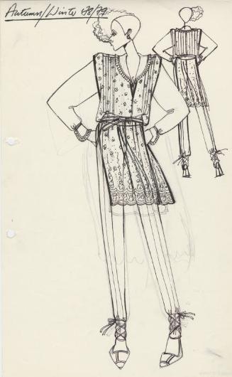 Drawing of Top and Trousers for Autumn/Winter 1978 Collection