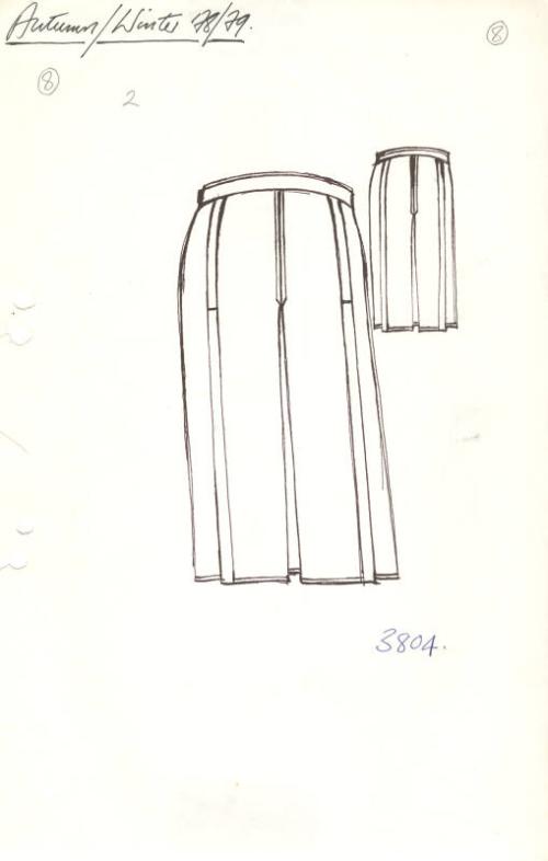 Drawing of Jacket and Skirt for Autumn/Winter 1978 Collection