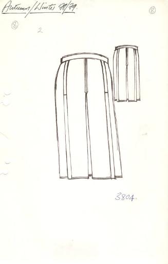 Drawing of Jacket and Skirt for Autumn/Winter 1978 Collection