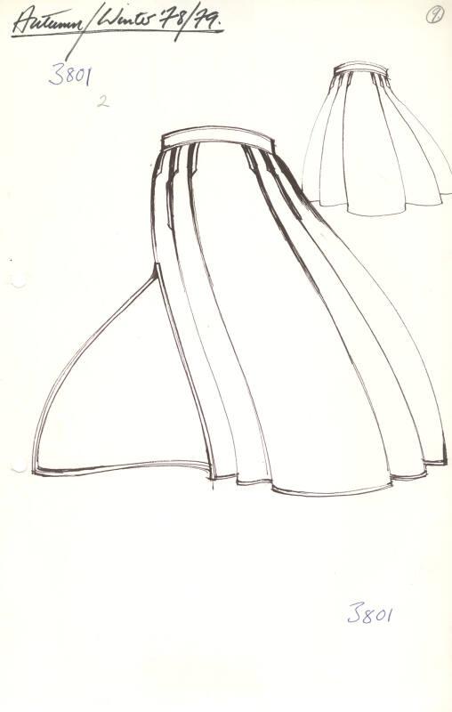 Drawing of Skirt for Autumn/Winter 1978 Collection