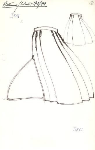 Drawing of Skirt for Autumn/Winter 1978 Collection