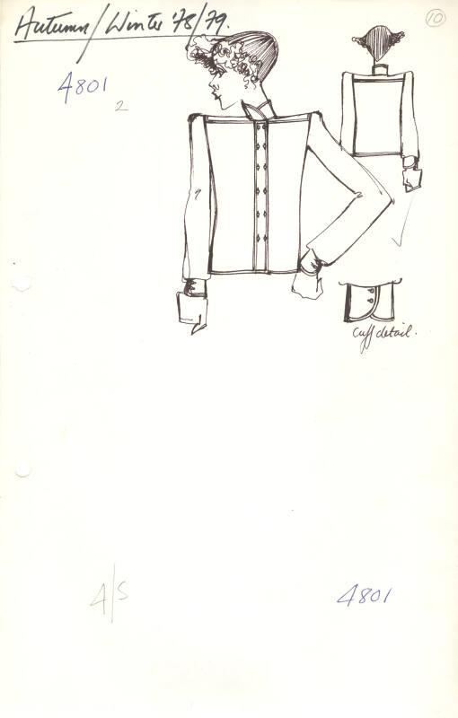 Drawing of Blouse for Autumn/Winter 1978 Collection