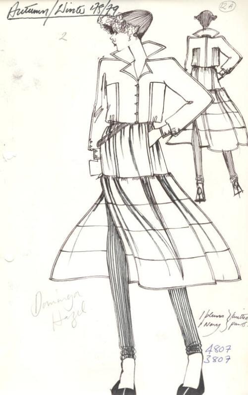 Drawing of Blouse and Skirt for Autumn/Winter 1978 Collection