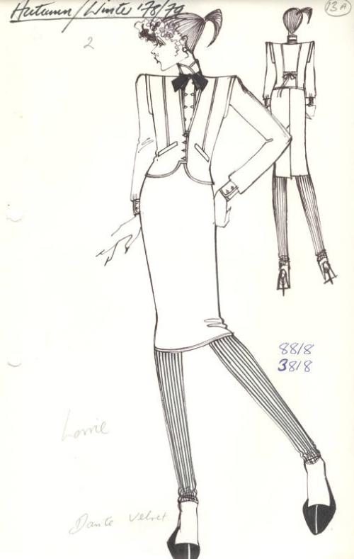 Drawing of Jacket and Skirt for Autumn/Winter 1978 Collection